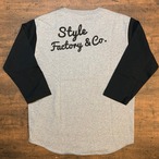 STYLE FACTORY 3/4SLEEVE TSHIRT BLACK × MIX GREY