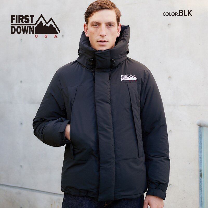 FIRST DOWN ファーストダウン DOWN JACKET HOODIE 2トーンダウン