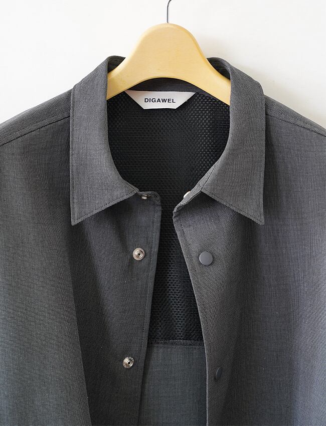 DIGAWEL : COACH L/S SHIRT JACKET / BLACK | aulico DIGAWEL : COACH L/S SHIRT JACKET / BLACK | aulico