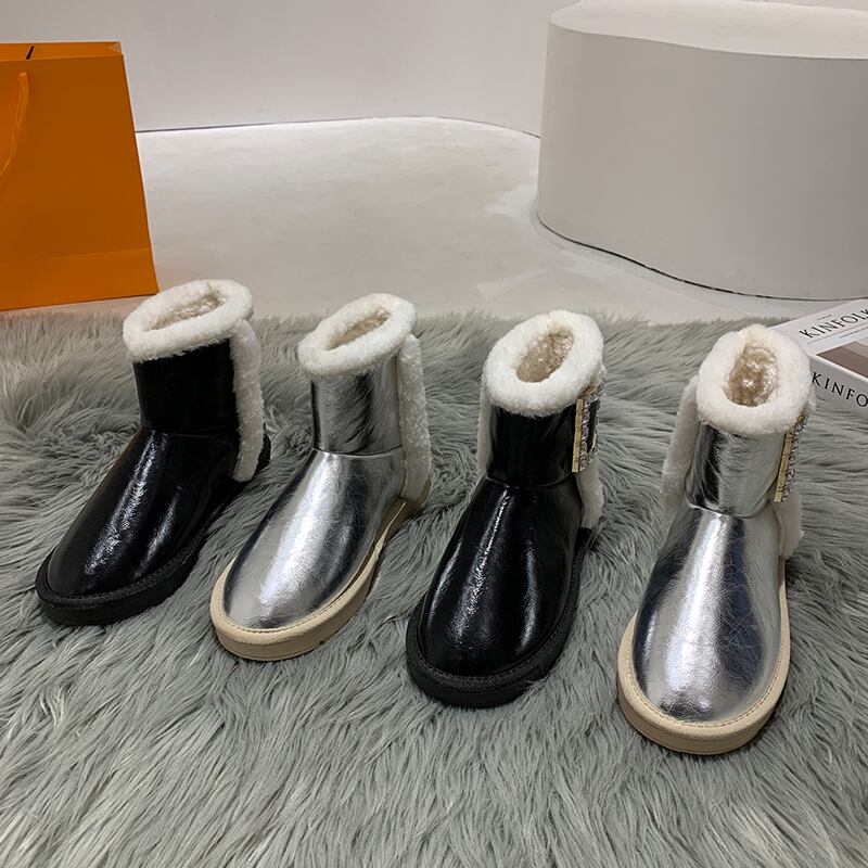 レディースベルベットカジュアルカラーレッドスリーブブーツ 靴 シューズ コットン ピュア フェイクシューズ38274035450