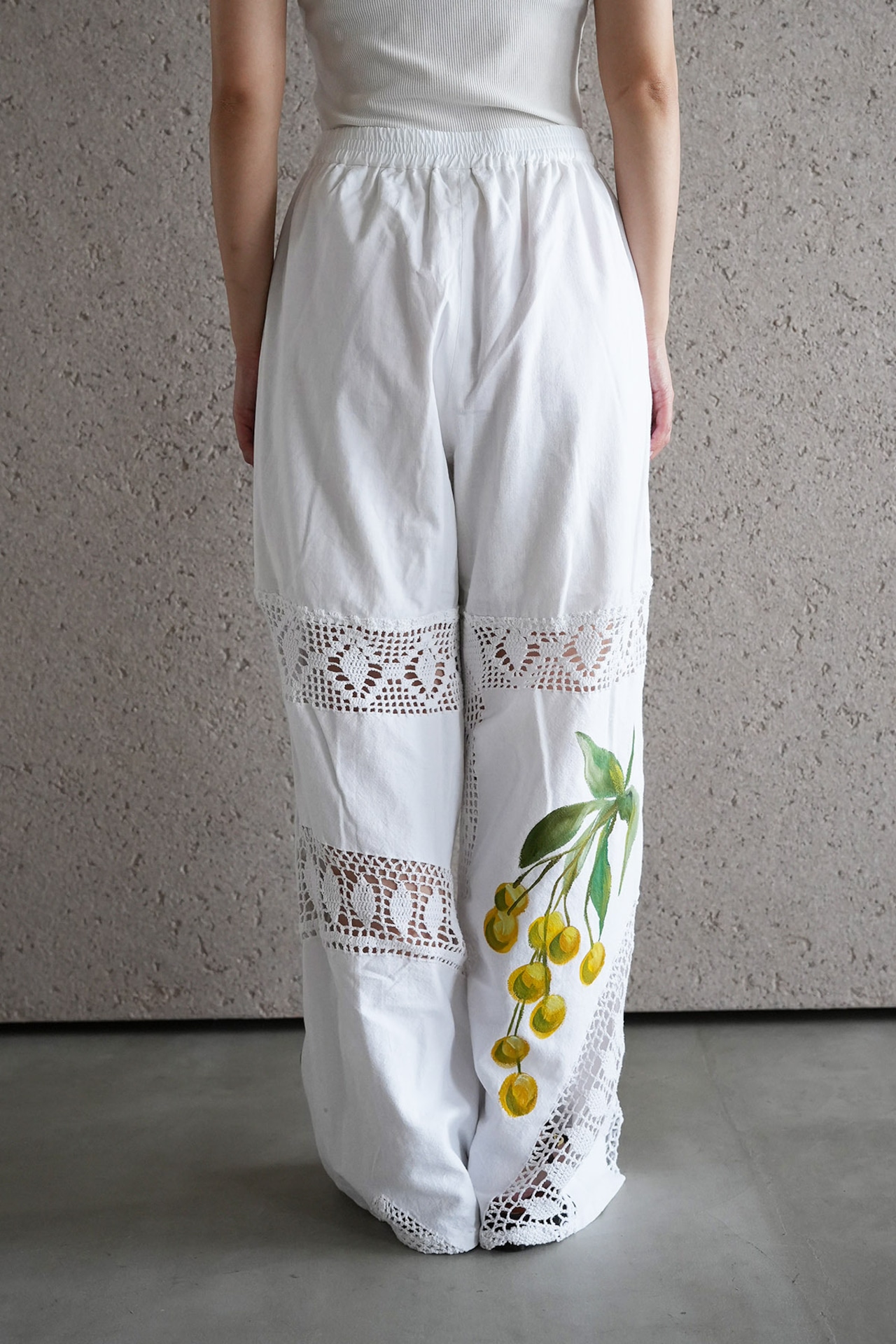 vintage lace pants yellow tulip