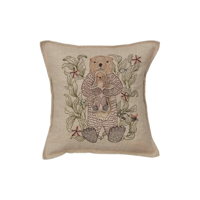 【3営業日以内に発送】CORAL&TUSK [Otter Mama Pocket Pillow] ラッコの親子 ポケット&ドール付き クッションカバー 30×30cm(コーラル・アンド・タスク)