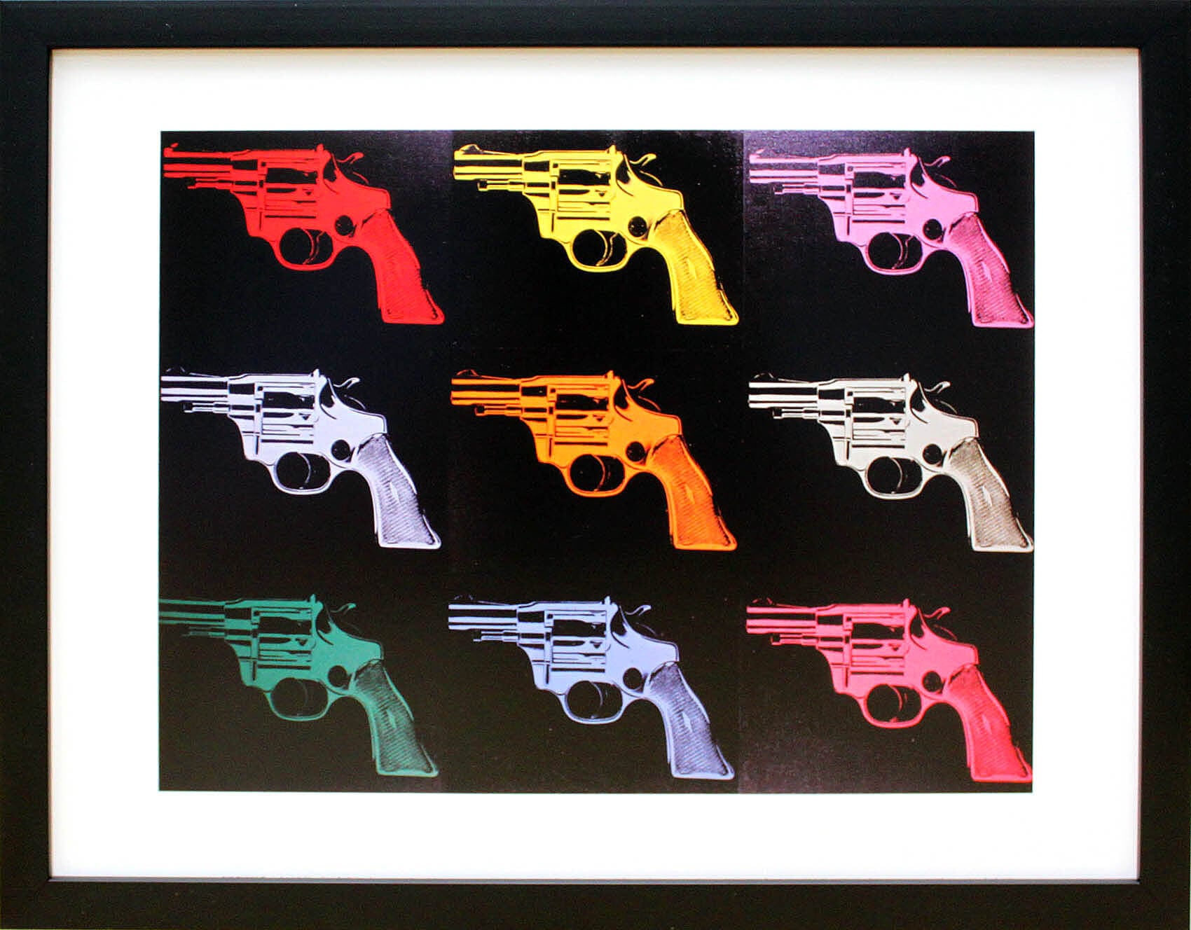 アンディ ウォーホル「ガン,c.1982(レインボー)Gun,c 1982(Rainbow)」展示用フック付ポスター ポップアート 絵画