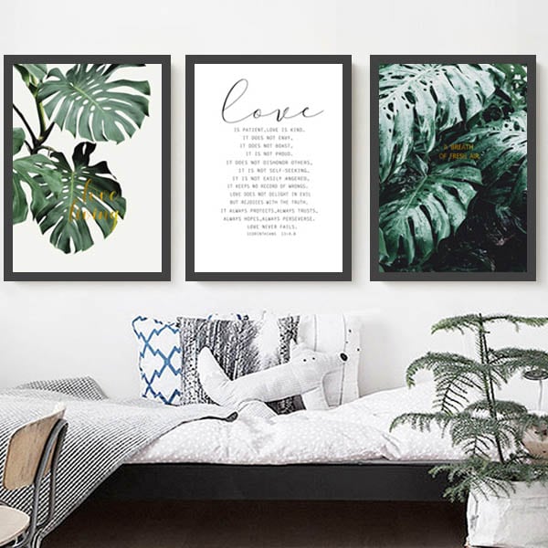 3枚セット 33×43cm アートパネル 枠付きフレーム絵画 メッセージ