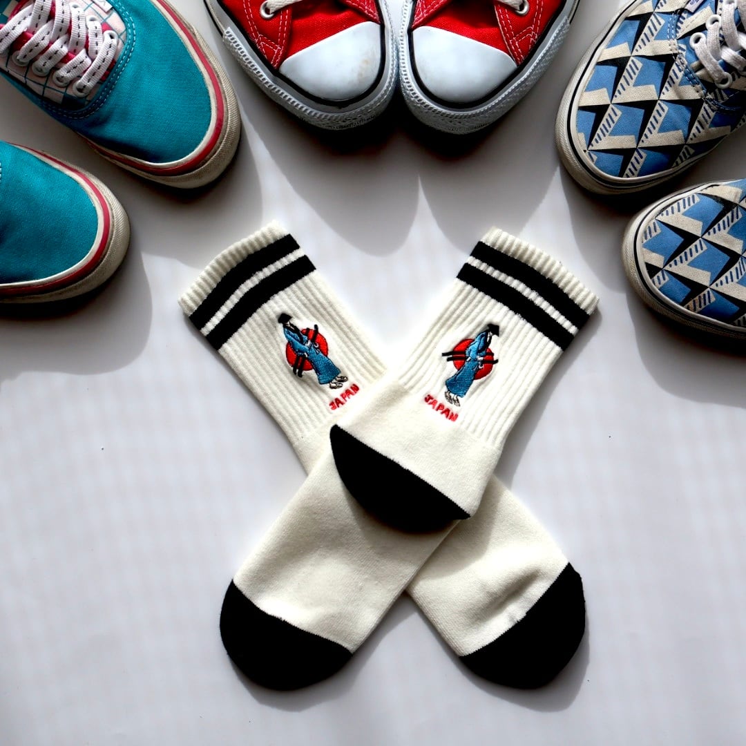 侍 刺繍パイルソックス(Samurai embroidered socks) | 0504socks