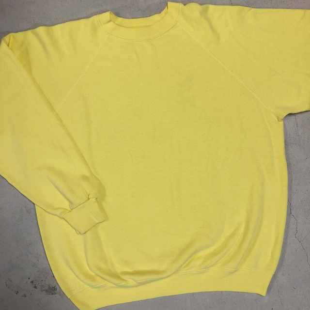 1980'S HANES YELLOW SOLID RAGLAN SWEAT SHIRT