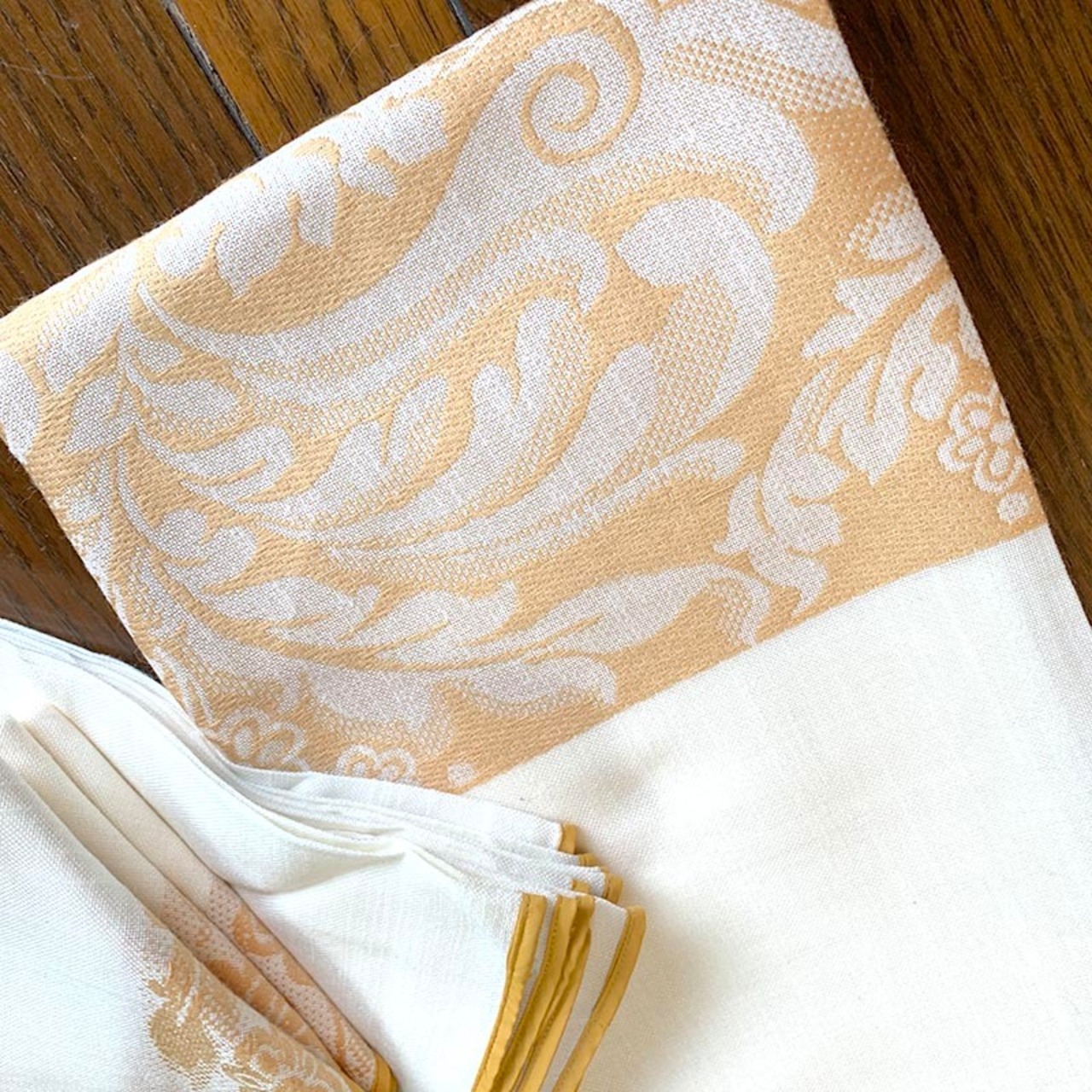 テーブルクロス　リネン　ヴィンテージクロス　カーキ　大判マルチクロス　未使用品 12clcu21-1