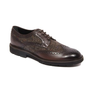TOD'S トッズ レースアップシューズ レザー・ファブリック ブラウン