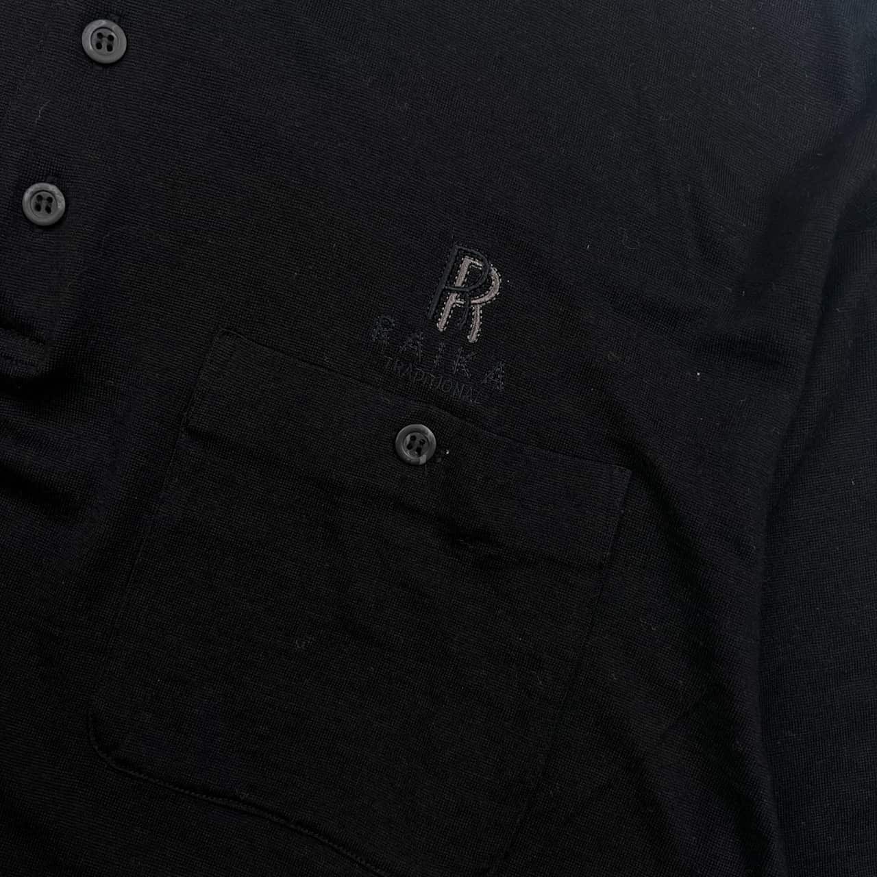 RAIKA ライカ 長袖 ウール ポロニット セーター LL/ブラック メンズ ライカ