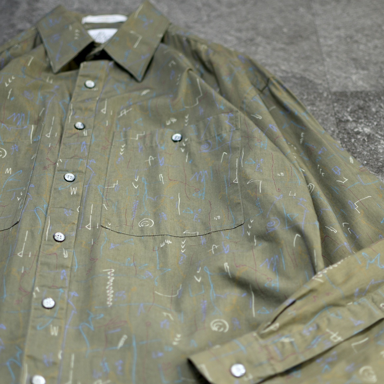 graffiti pattern shirt