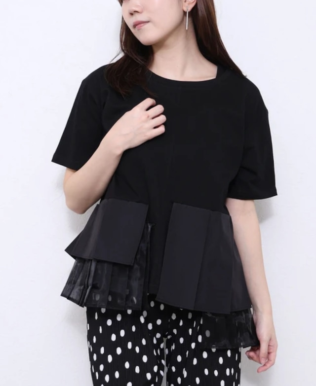 ナンバーミーTOKYO"S/S FLARE CUT AND SAW"BLACK