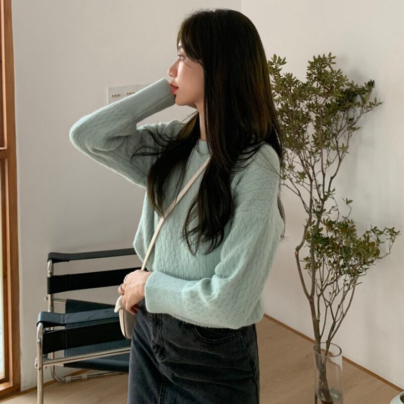 ソリッド カラーセーター レディーススプリングオータムスタイルルーズトップス ロング 春物 秋物 ソリッドカラー YY-ファッション17608404088