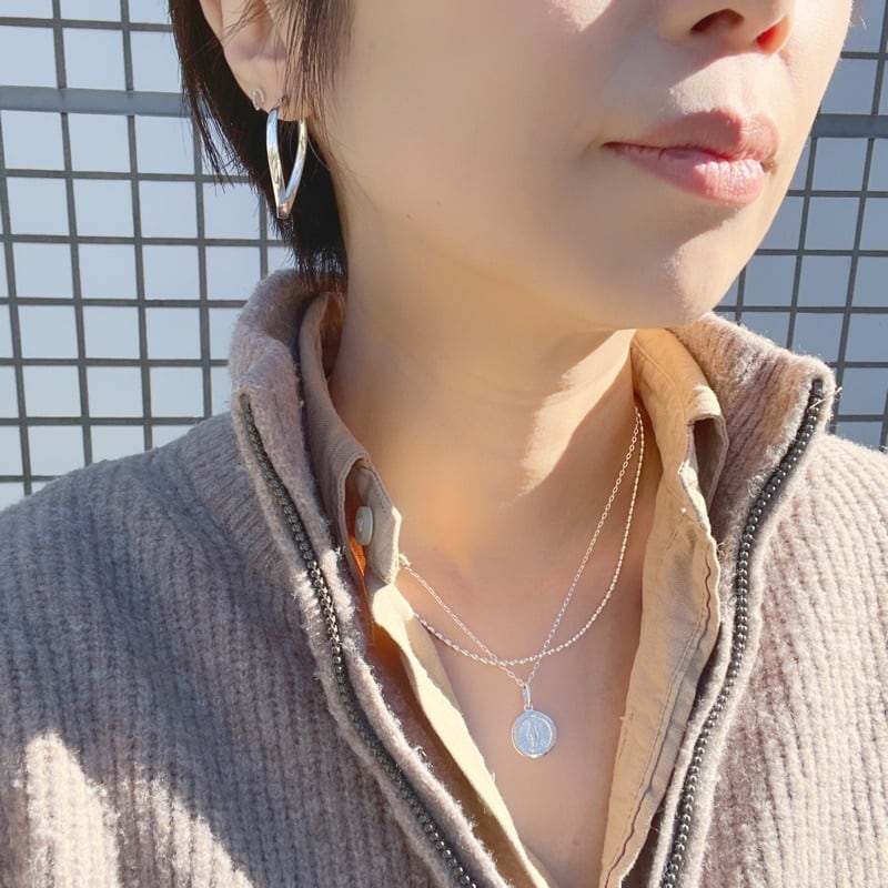 オメダイ×ハートのネックレス重ね付け2本セット【40cm】【リトル