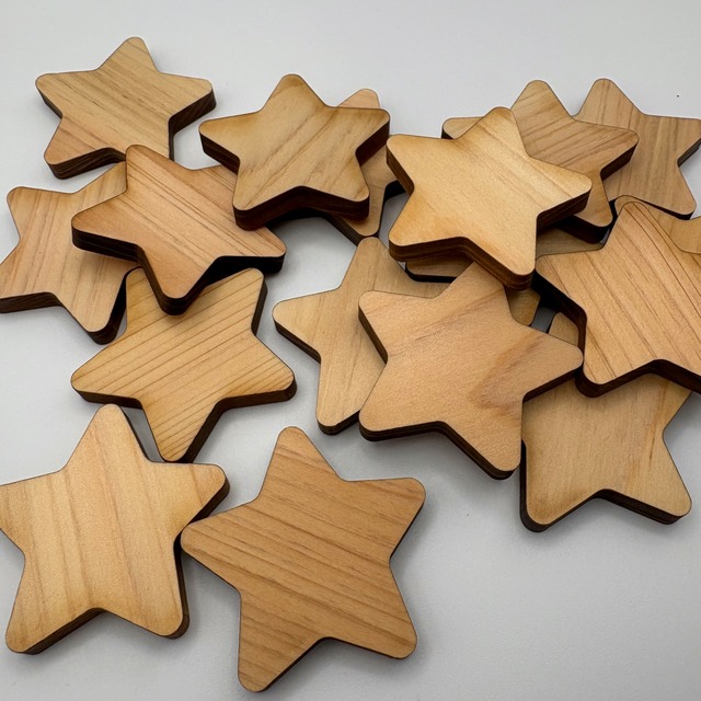 【50枚】ひのき 星形モチーフ　 幅45mm
