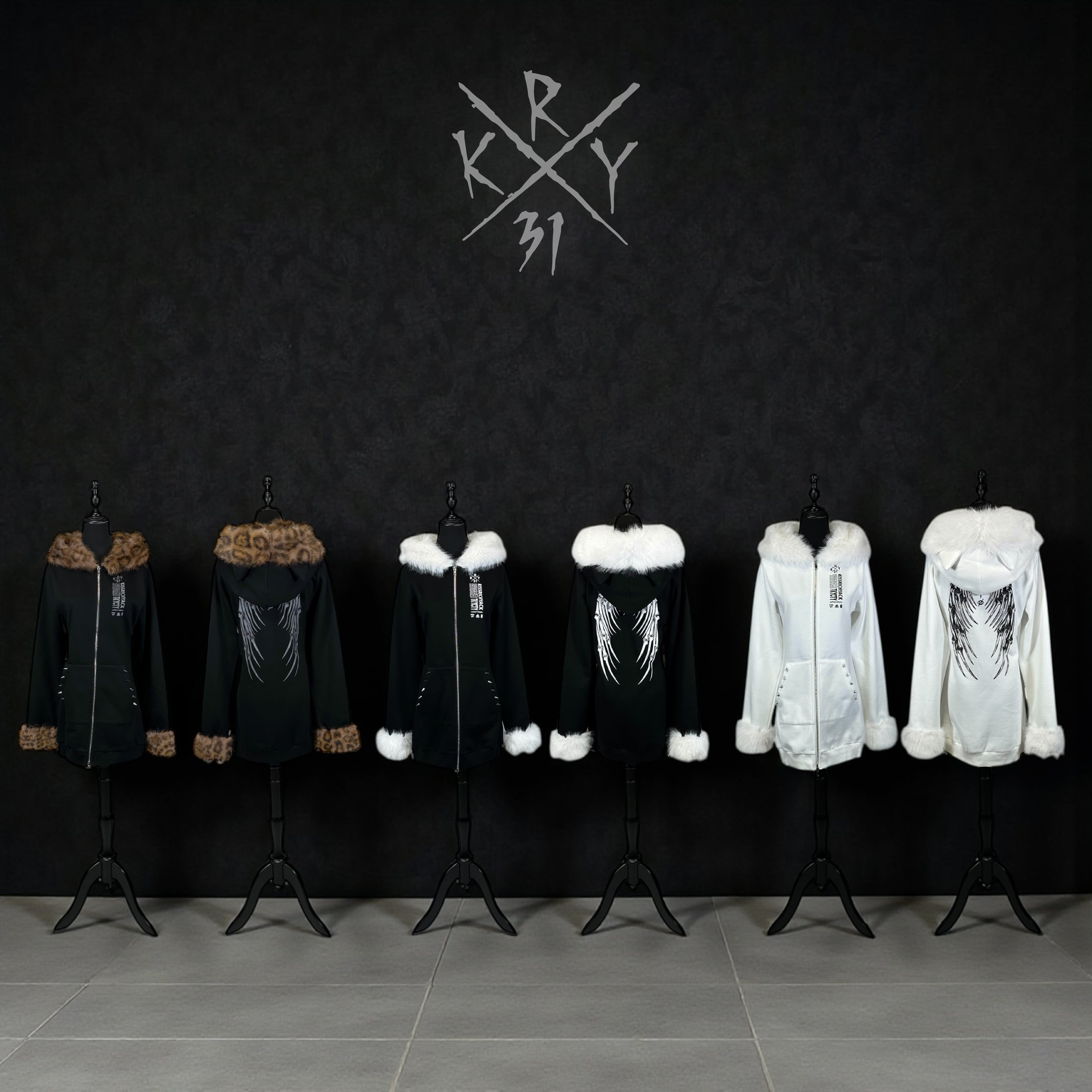 Kry Clothing 猫耳フリルパーカー ブラック×ホワイト KISAI」 | KRY clothing