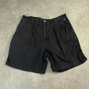 90s QUIKSILVER 2タック ハーフパンツ 42TALON ブラック