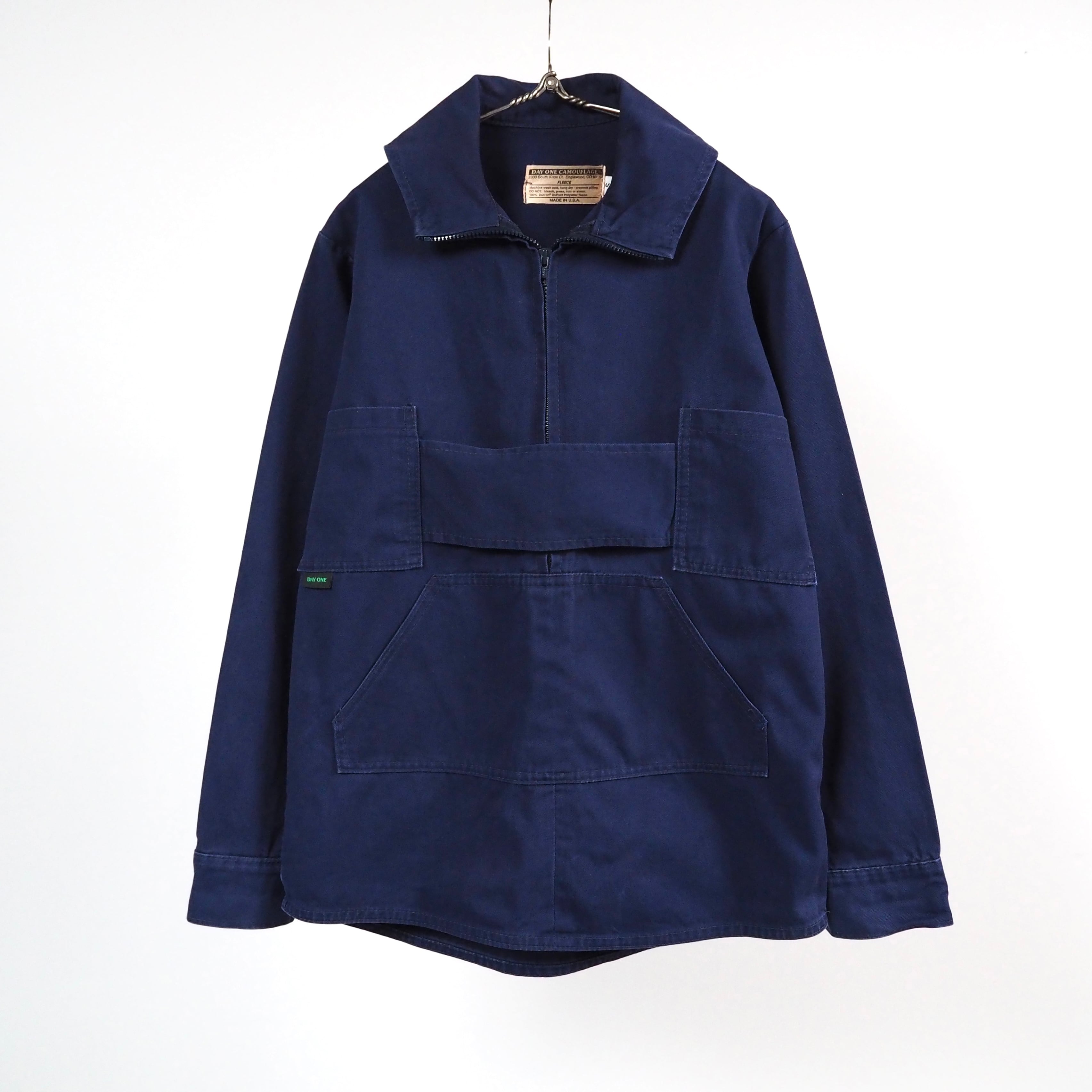 DAY ONE CAMOUFLAGE Cotton Hunting Pullover Shirt S/Navy USA製 デイワンカモフラージュ プルオーバーシャツ スモック