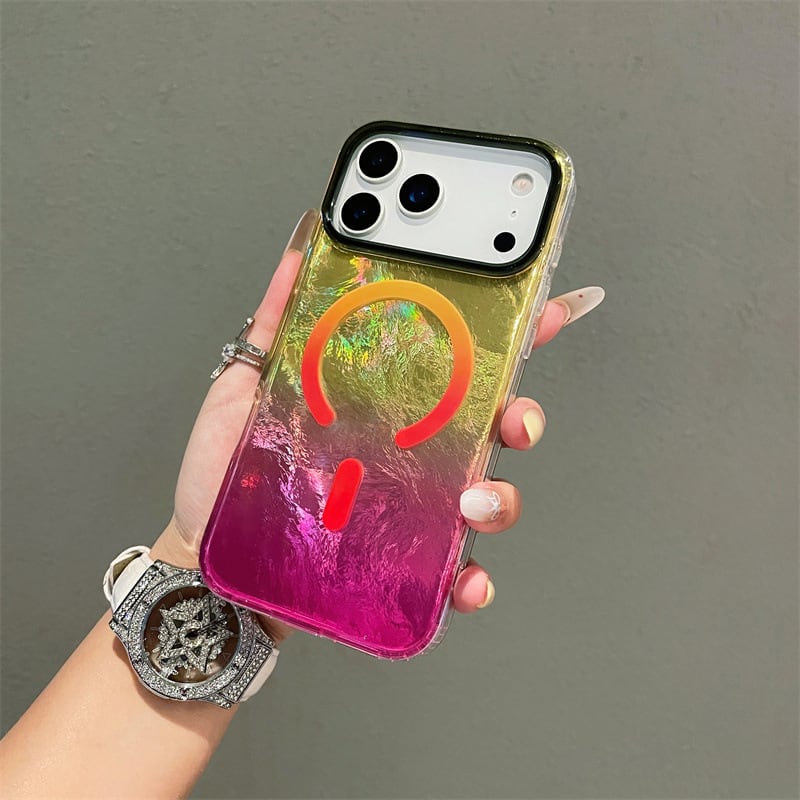 iPhone17シリーズ専用 】煌めくオーロラ◎MagSafe対応ケース 8色から