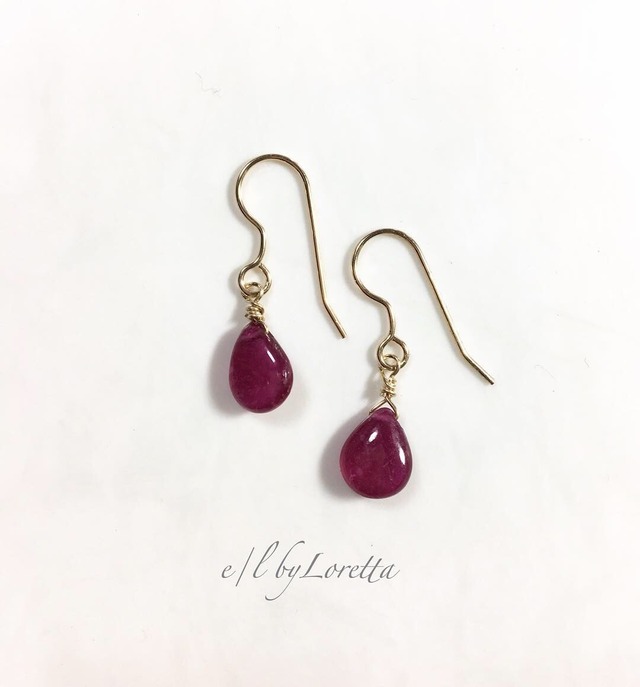 ルビー Drop pierce/earring