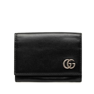 グッチ GGマーモント カードケース 665453 ブラック レザー レディース GUCCI 【中古】
