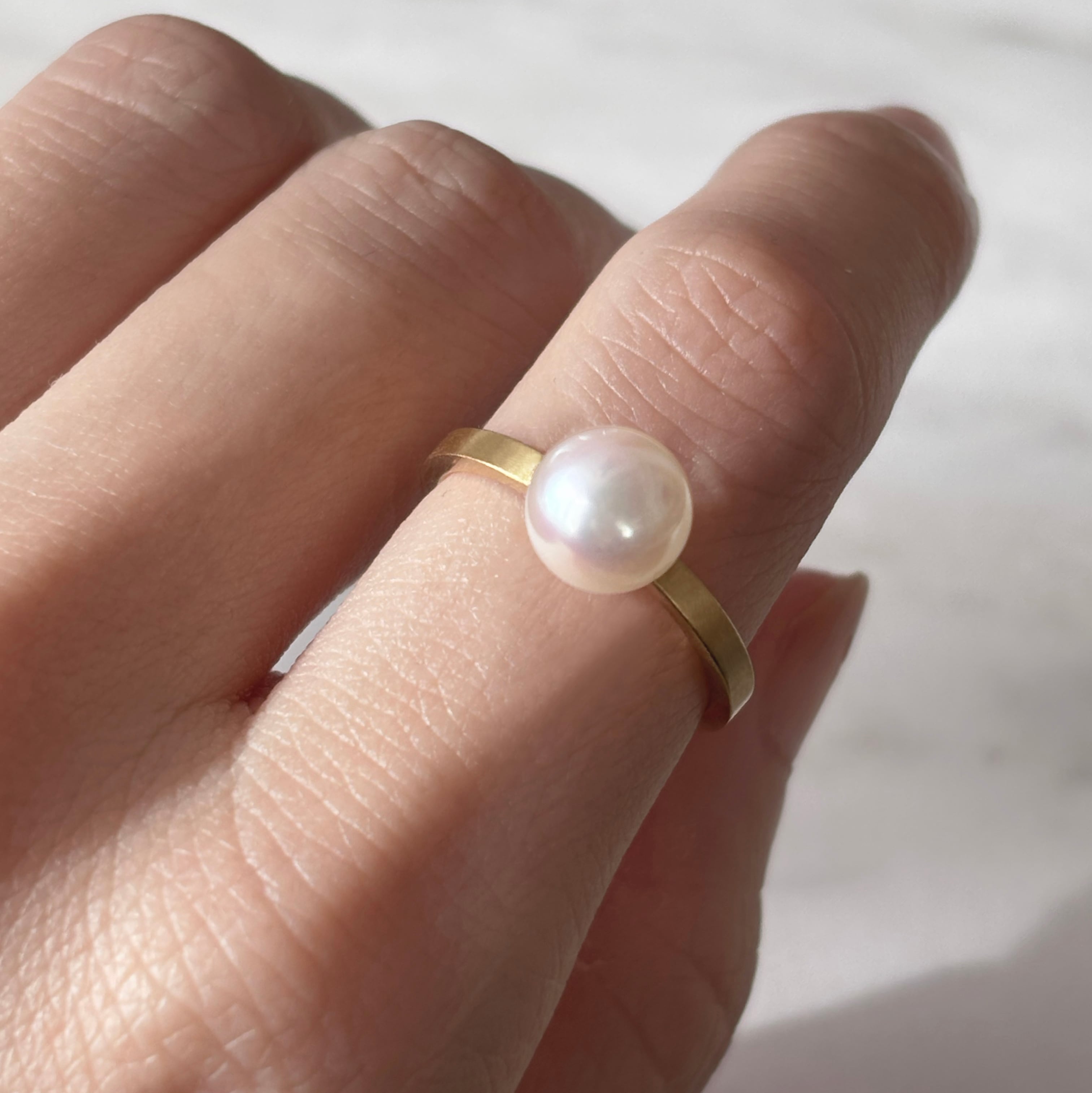 K18］ アコヤ真珠一粒リング | NEU & TIM