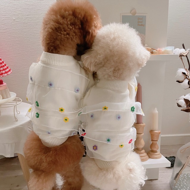 フローラルニットカーディガン