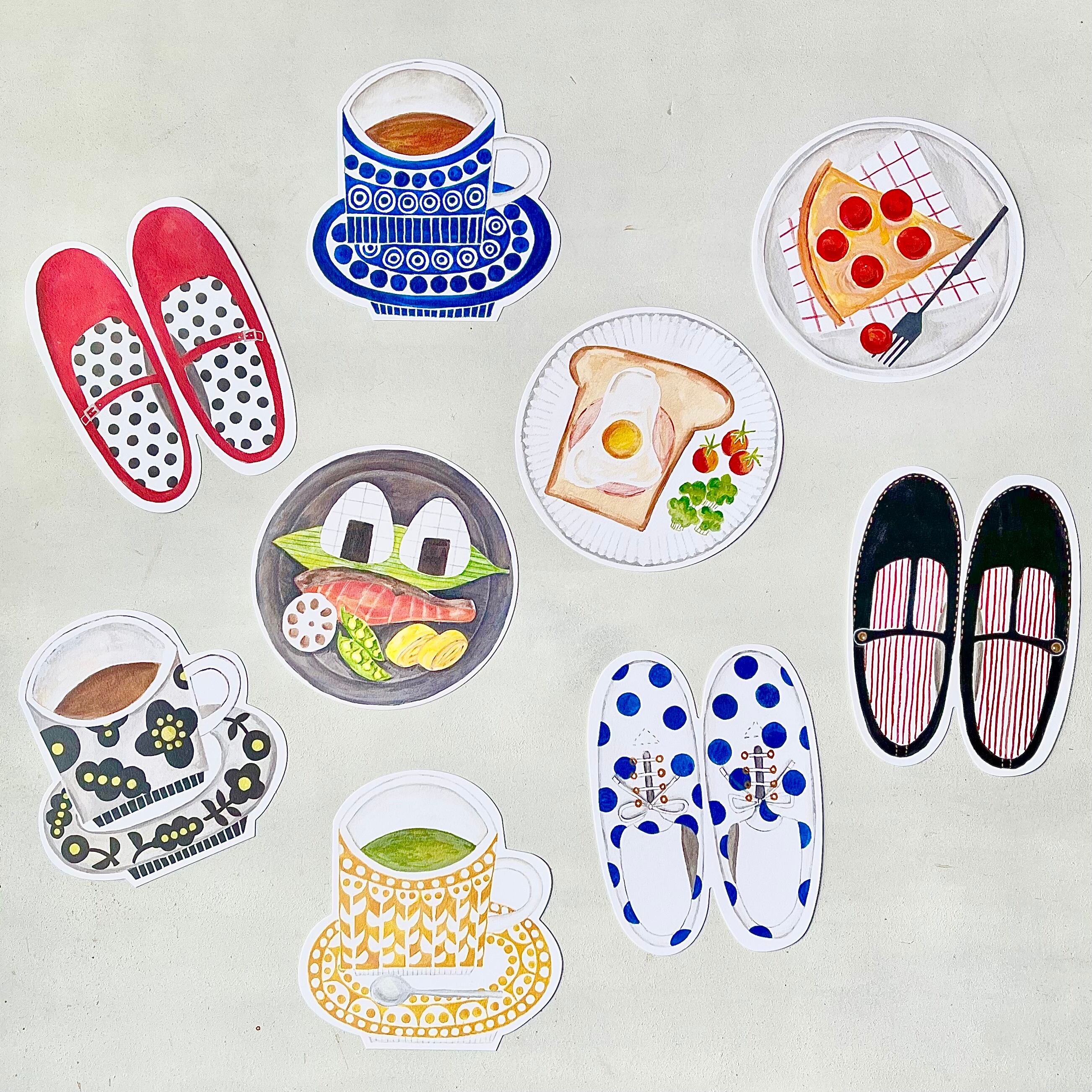 ダイカットイラストカード 型抜きポストカード 9枚セット Dottodot Works ダイカットイラストカード 型抜きポストカード 9枚セット Dottodot Works