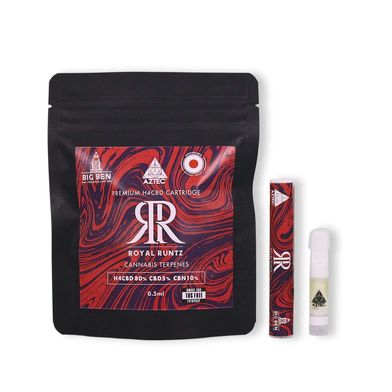 【BIG BEN PREMIUM LINE】H4CBD80%+CBD5%+CBN10% CARTRIDGE 0.5ml H4CBD400mg CBD25mg CBN50mg 〈ROYAL RUNTZ〉