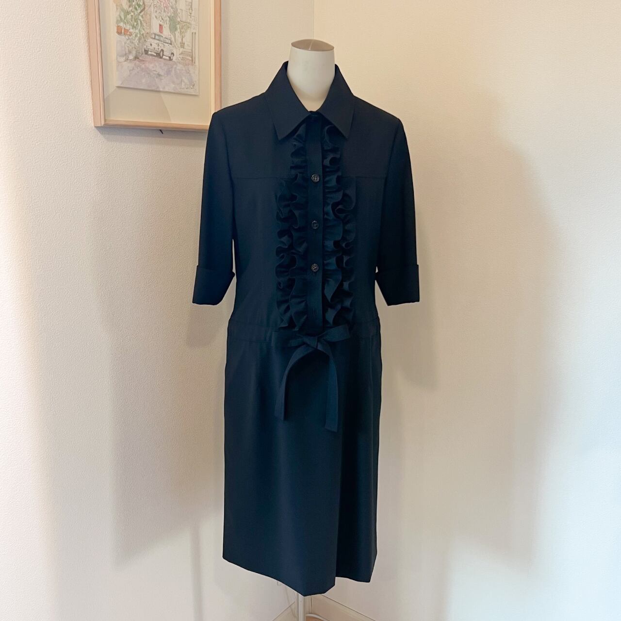 フリルシャツワンピース