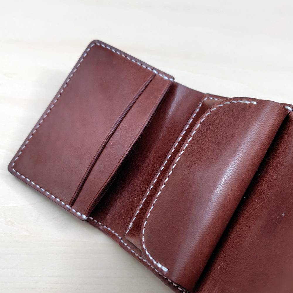 ミニウォレット 三つ折り コンパクト 財布 クロムエクセル/サドル
