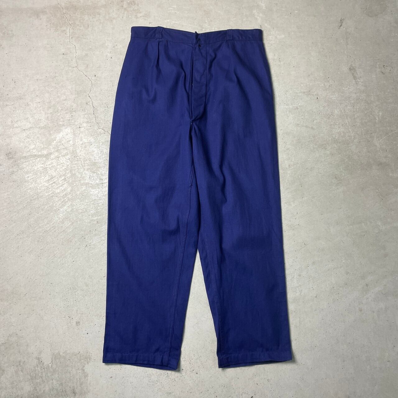 70年代〜 フレンチワークパンツ 1タック ワイド フロントフック