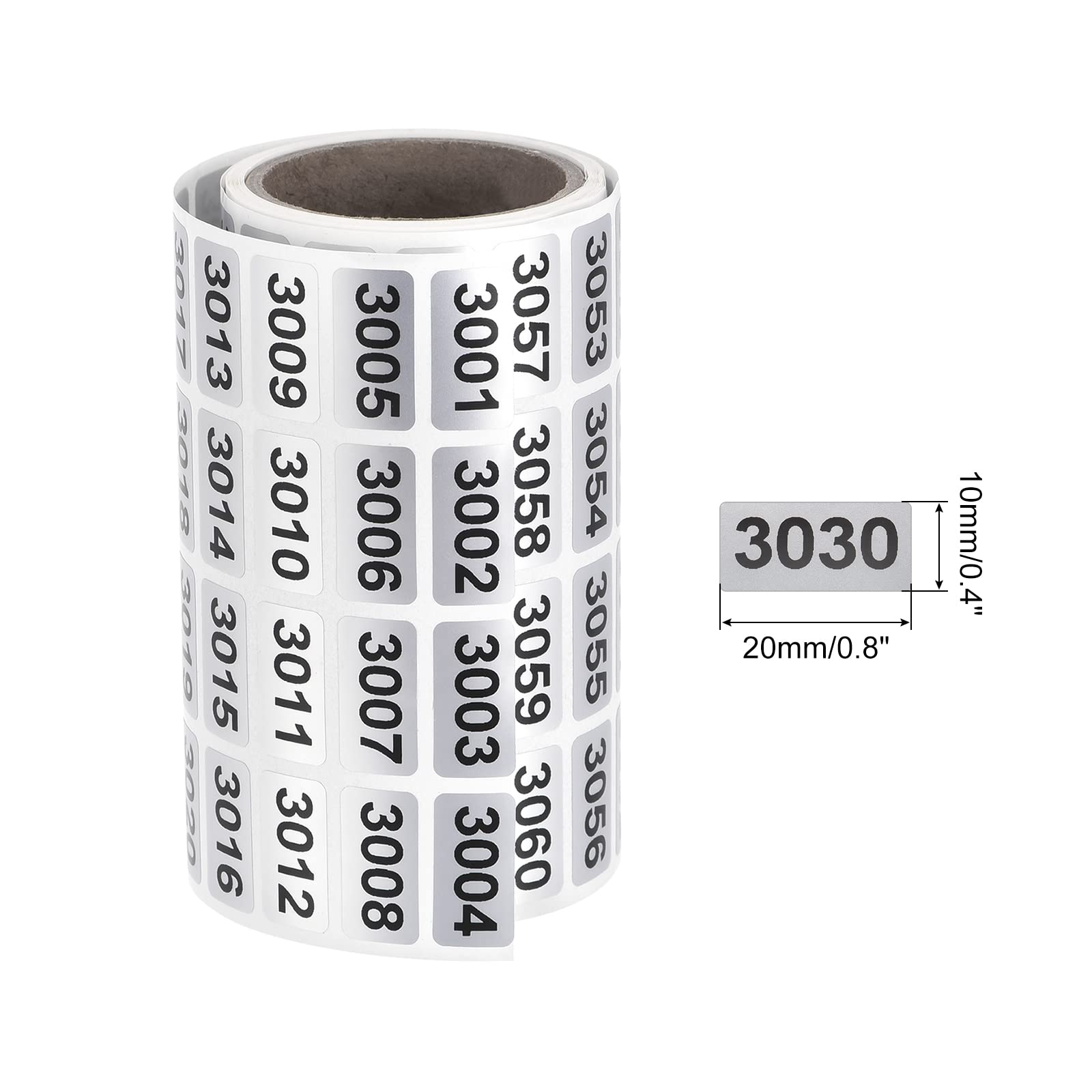 uxcell ナンバーシール 数字 番号3001～4000 ラベル 防水 タイプ