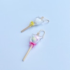 【片耳販売】小さなわたあめピアス イヤリング イヤーカフ ネックレス チャーム　