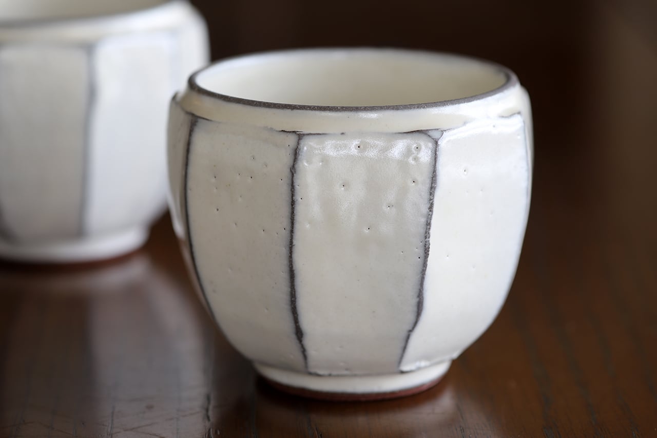 粉引削ぎ 丸小鉢(深型)直径8センチ小鉢 雅山窯 美濃焼 ※在庫限り