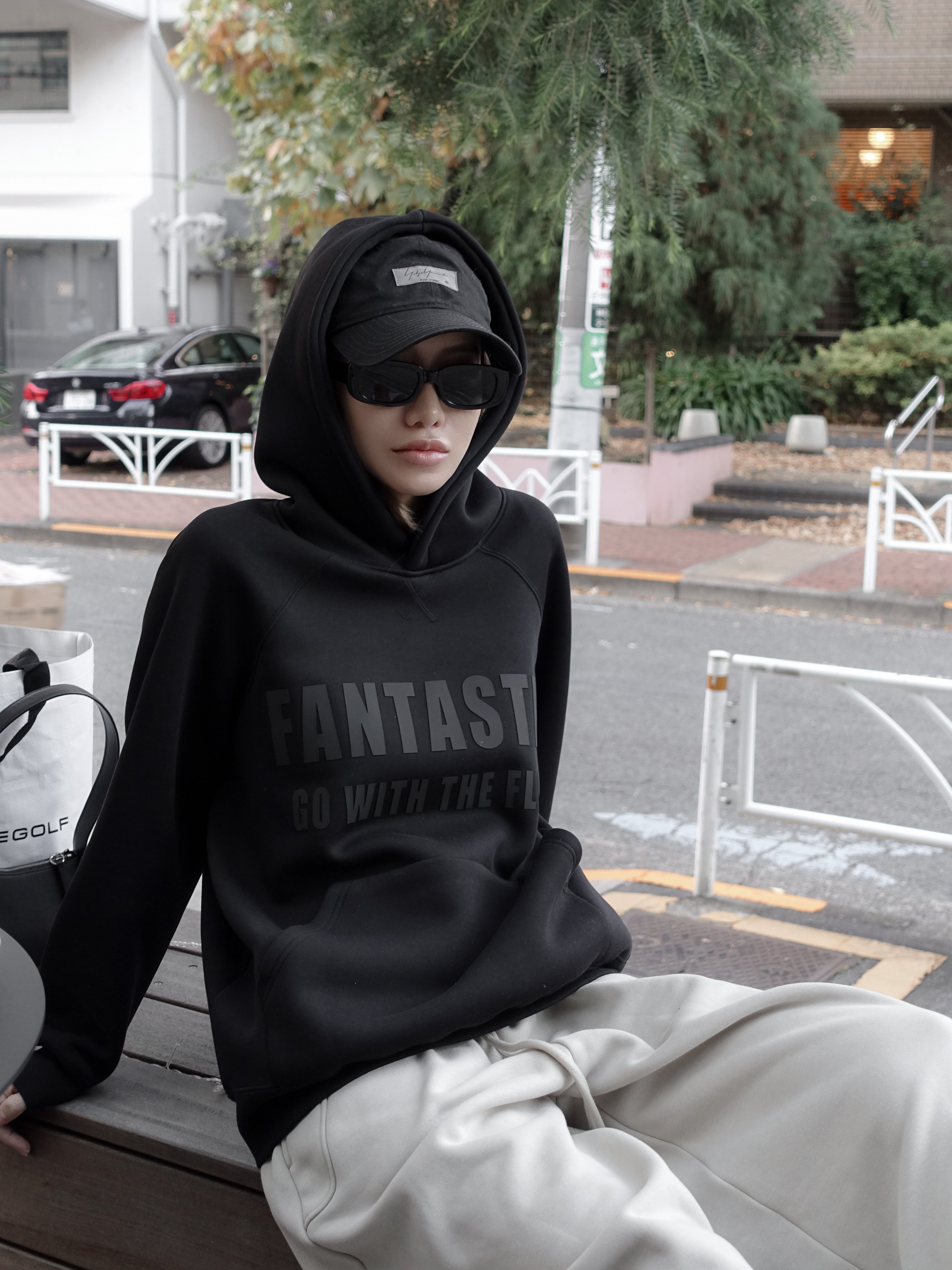 オーバーサイズ 裏起毛フーディープルオーバー