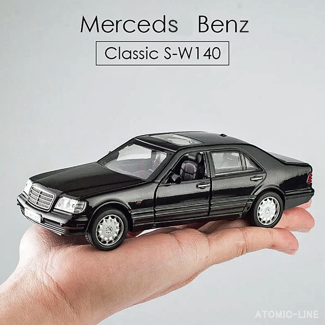 ベンツ Sクラス W140 1/32 ミニカー 全3色 ライト点灯 エンジンサウンド 合金モデル 模型