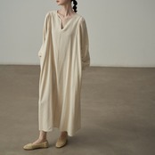 Vネックウエストタイワンピース H0075