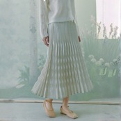 Satiné Pleated Midi Skirt F0557