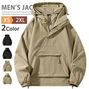 マウンテンパーカー ハーフジップ アノラック パーカー メンズ 2色 XS-2XL プルオーバー ジャケット ウインドブレーカー カジュアル 26LT1091