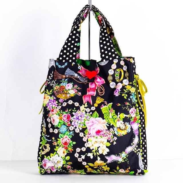 バッグ　TUNIC　タフタ転写プリント　リリーフェアリーのミニマイBag　クロ　17480-B