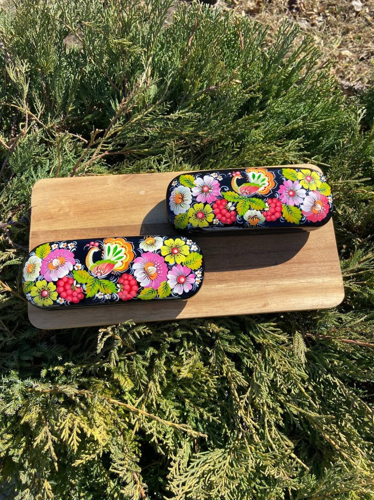 ペトリキフカ塗り　サングラス/眼鏡ケース（ホメンコ作） - 4