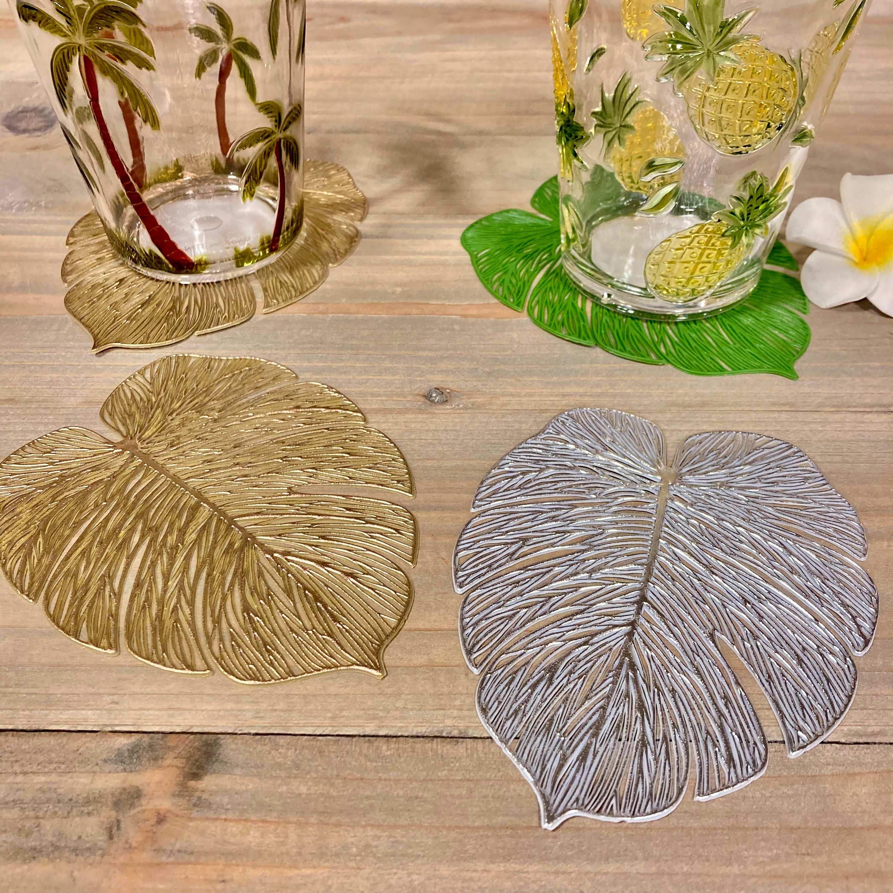 モンステラコースター 透かしデザイン4枚セット | pupulani