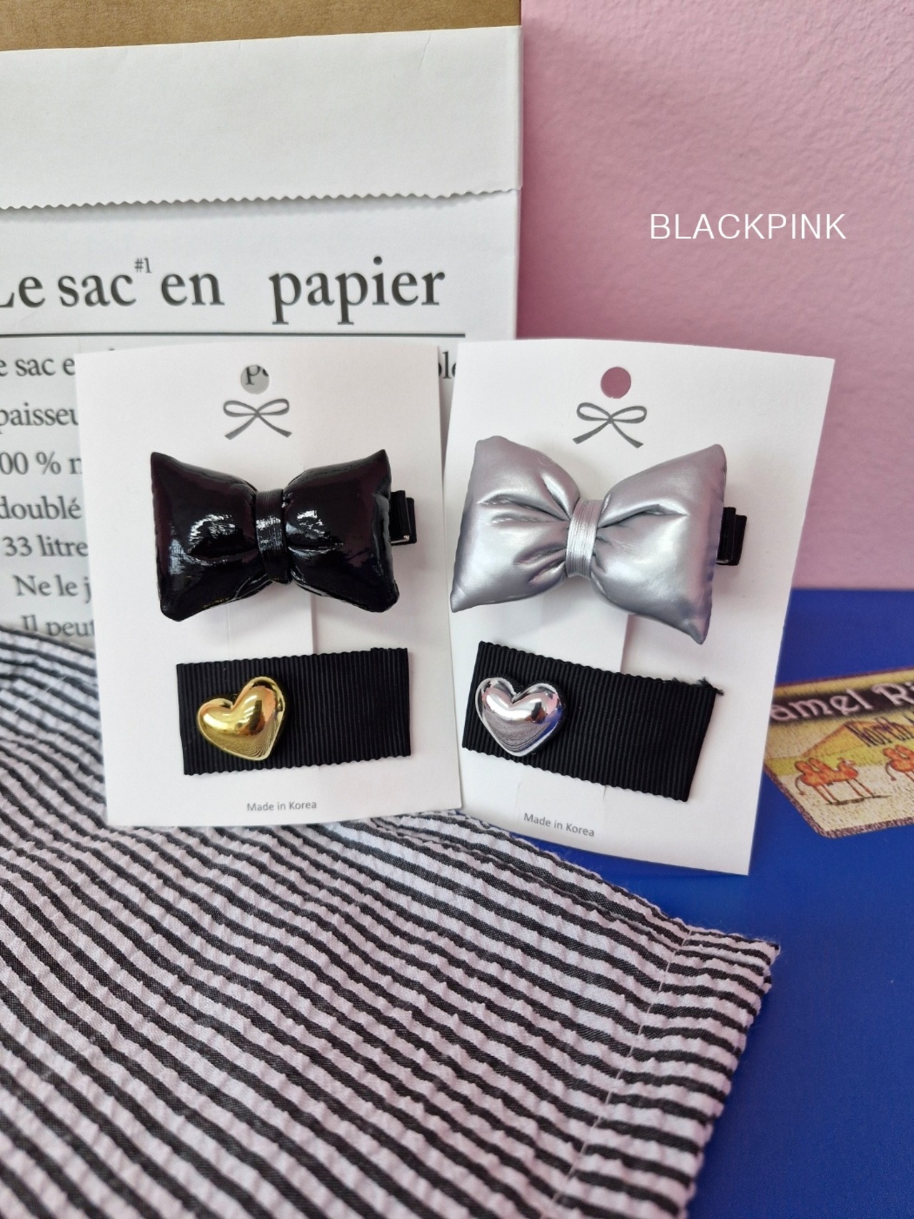 [BLACKPINK] Accessory) Chubby Ribbon 2-Piece Set-up / [블랙핑크] 악세)통통리본2종세트