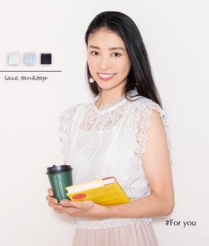 華やかレースのノースリーブ_a0022006008