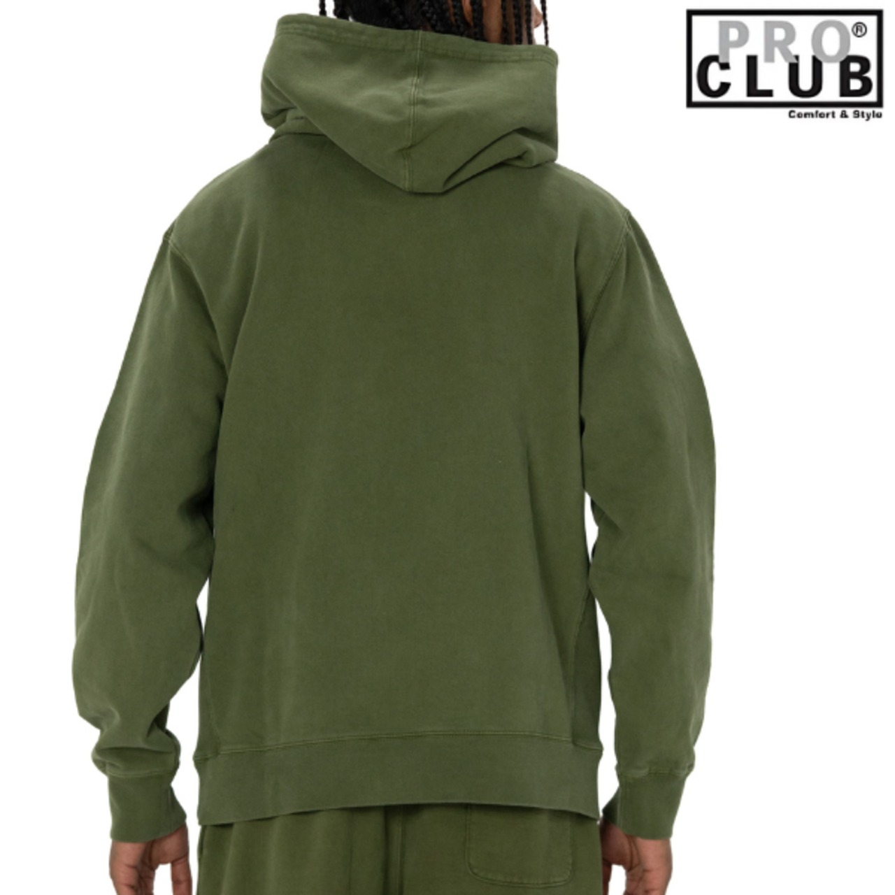 PRO CLUB / プロクラブ「Heavy Weight Vintage Wash Pullover Olive」 - 2