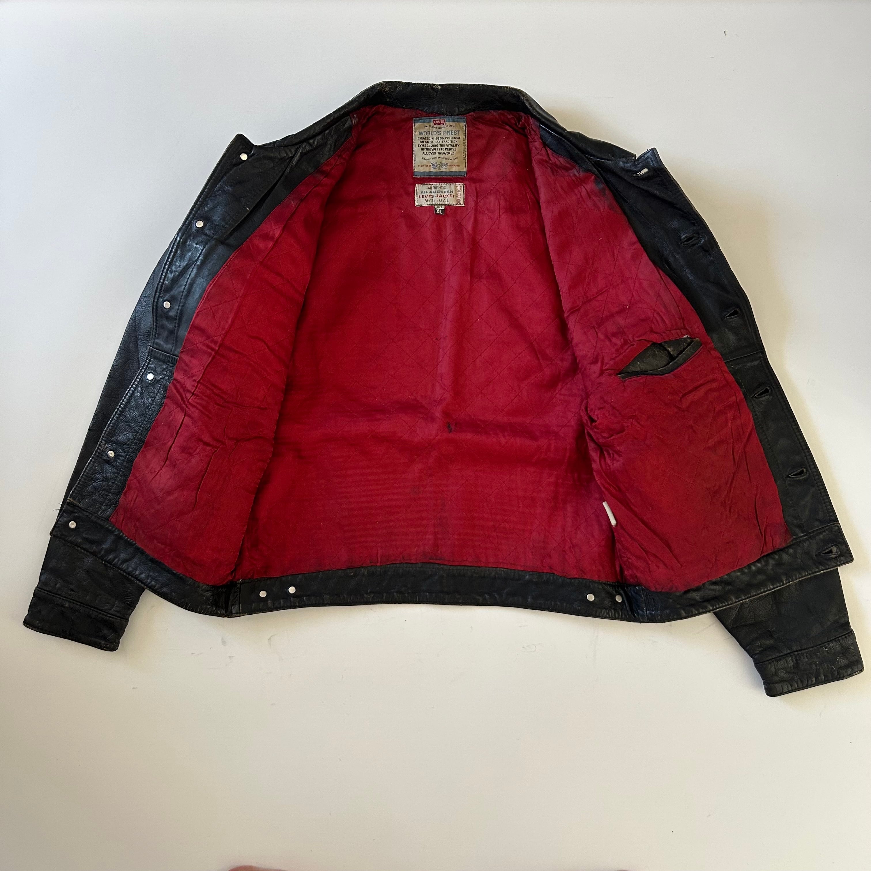 90s Levi's Leather Trucker Jacket Made in Italy | DOCK_Vintage
