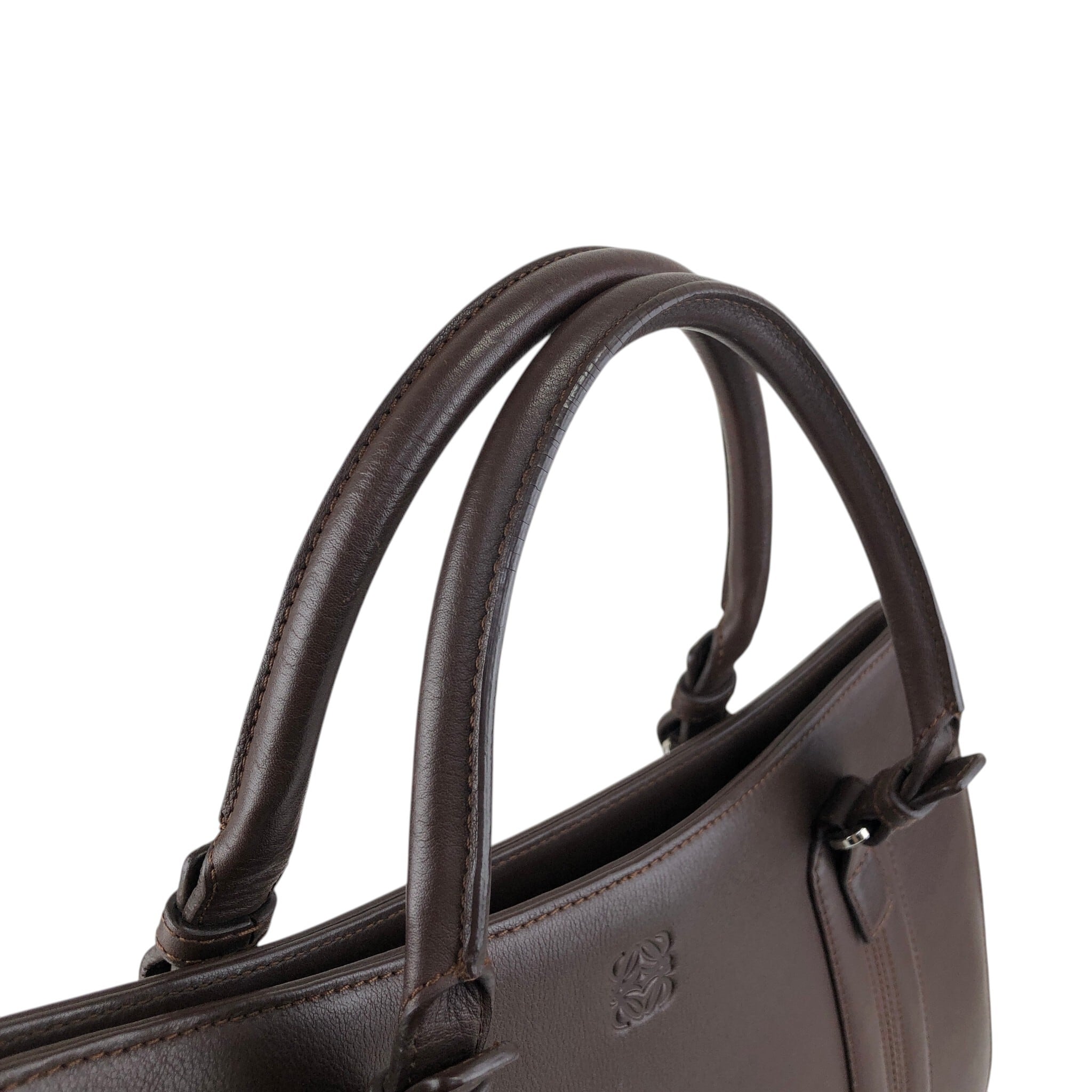 LOEWE ロエベ ハンドバッグ ブラウン アナグラム レザー トートバッグ