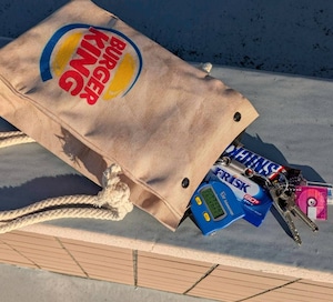 3月上旬再入荷予定!【 Dunkin' Donuts( ダンキンドーナツ )】ロープショルダーバッグ*紙袋風 / Food Bag 〚アメリカン雑貨 アメトイ〛