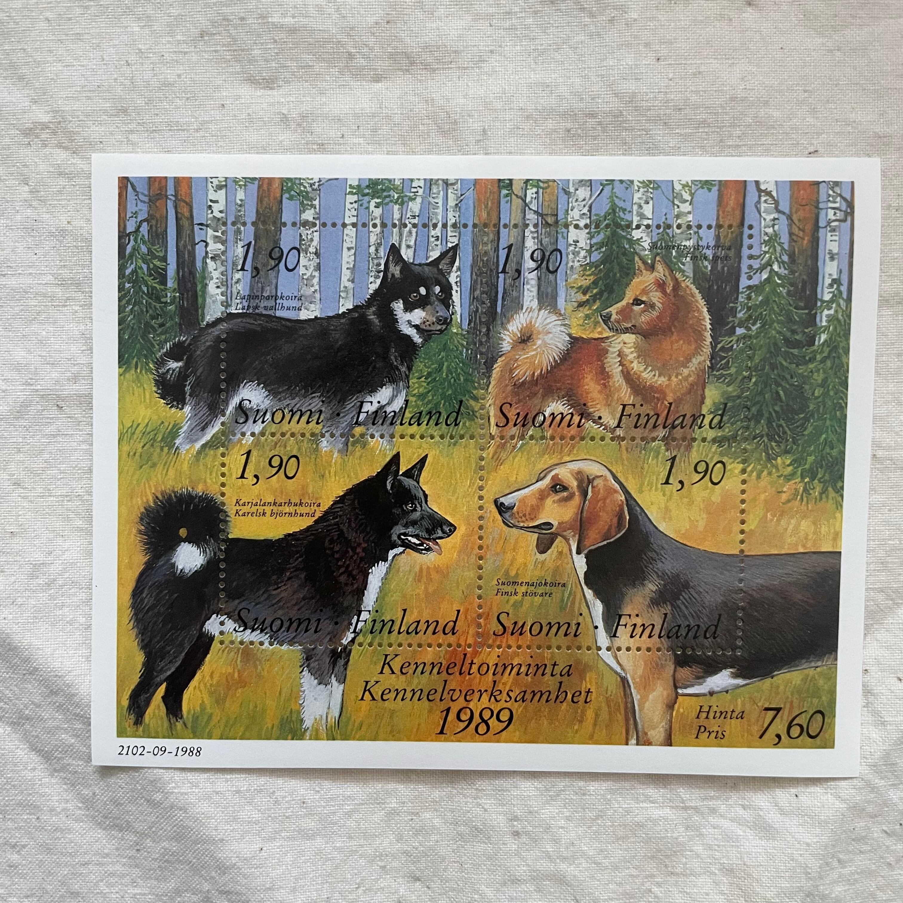 森の中の犬たちの切手 | tsuitachi craft&brocante