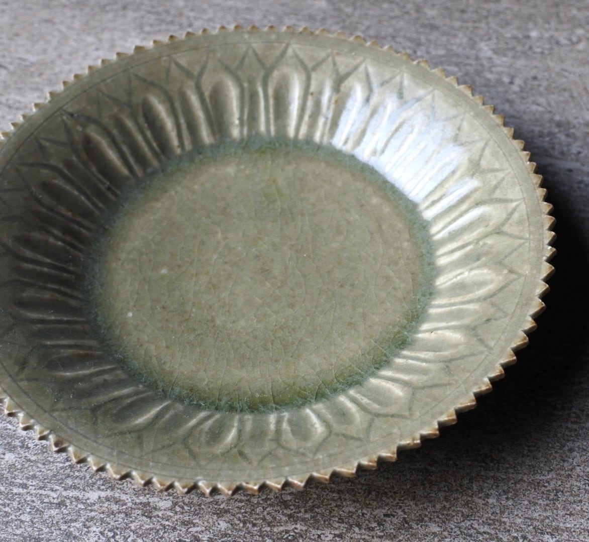 田中 大喜／緑淡釉 蓮弁文5寸皿 | ならまちミレー